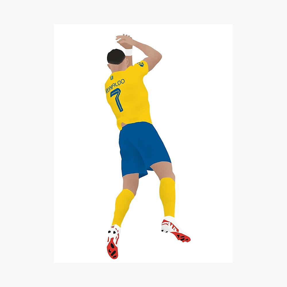 Cristiano Ronaldo Celebration al-Nassr Drawing Poster