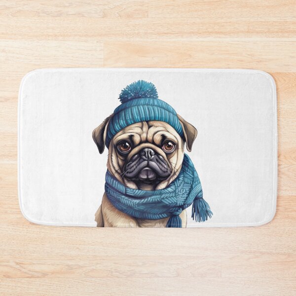Item preview, Snuggly Winter Pug designed and sold by ZombieLH.