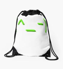 Winking kaomoji emoticon Drawstring Bag