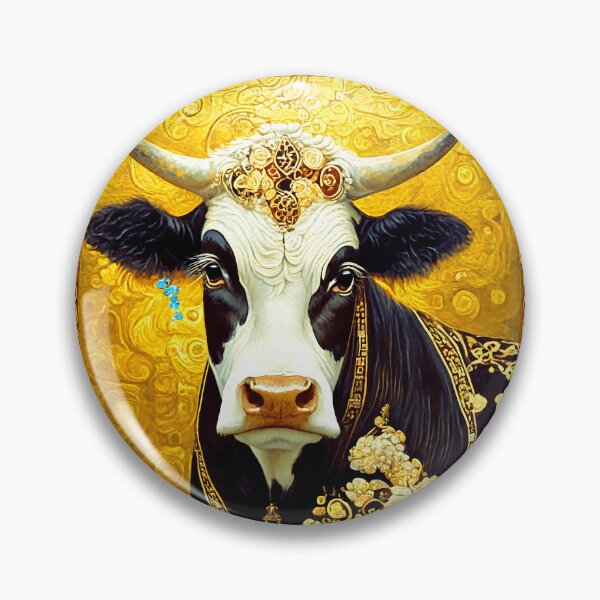 Item preview, Holy cow in the style of Gustav Klimt with golden tones designed and sold by BubblyDelight.
