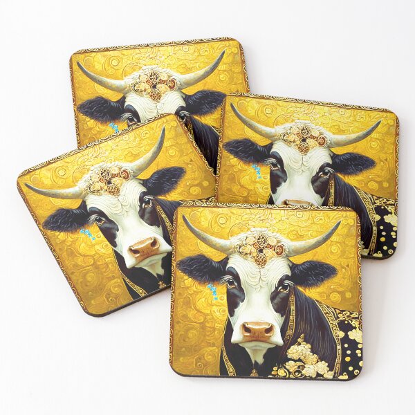 Item preview, Holy cow in the style of Gustav Klimt with golden tones designed and sold by BubblyDelight.