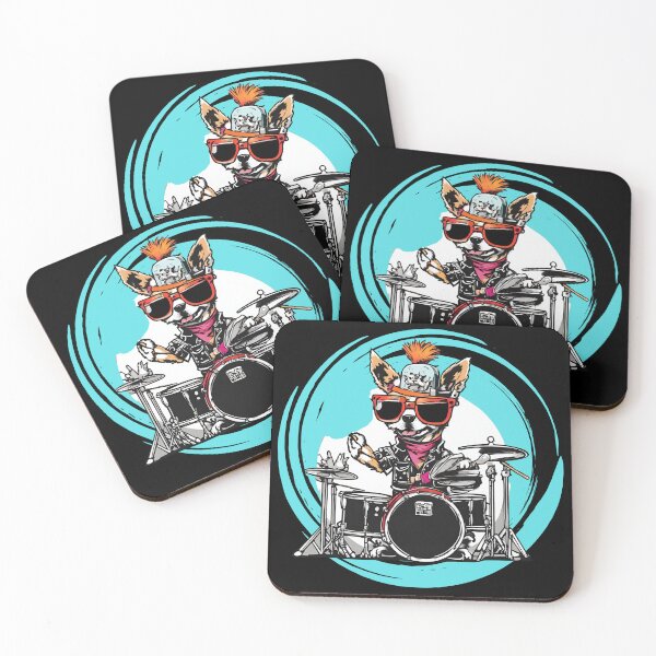Item preview, PUNK DRUMMER DOG – rock dog - hard rock dog – drummer dog designed and sold by Musicians-world.
