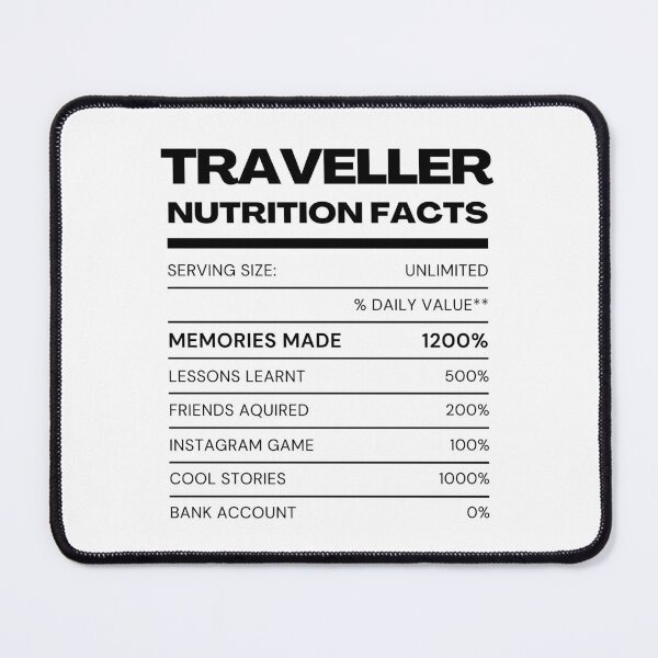 Item preview, Traveller Nutrition Facts designed and sold by latitudelabel.