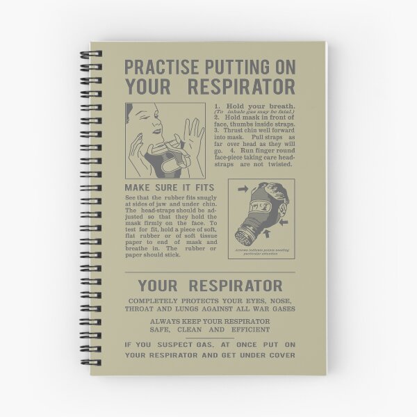 Item preview, WW2 Gas Mask Respirator British Instructions Public Information Diagrams designed and sold by MilitaryMart.