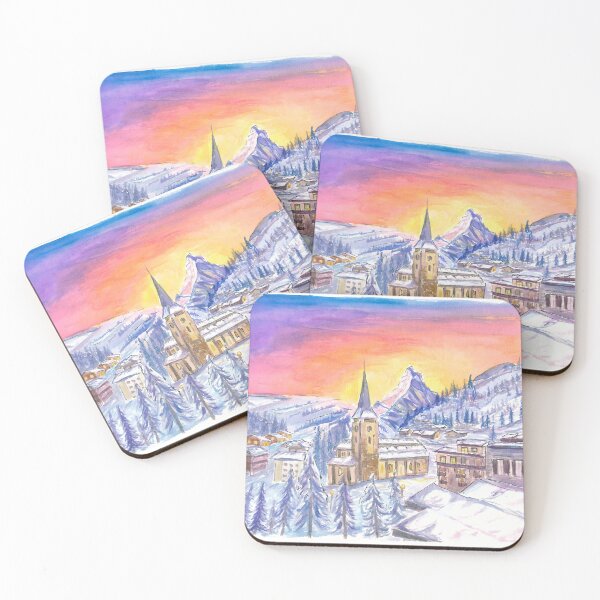 Item preview, Zermatt Switzerland with Matterhorn View in Winter Dawn designed and sold by artshop77.