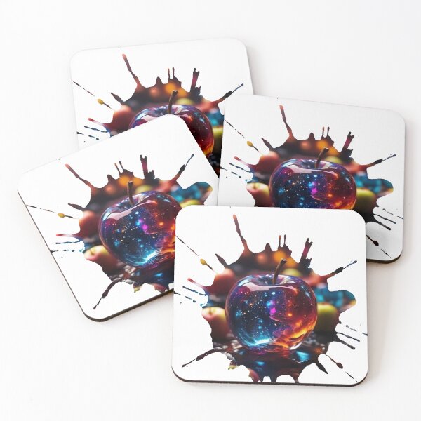 Item preview, Space stars and galaxies inside an apple made of crystal designed and sold by ThreadPalette.