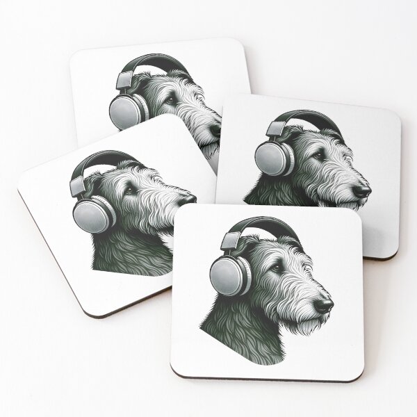 Item preview, Dog with Headphones - Irish Wolfhound designed and sold by Truck Stop One.