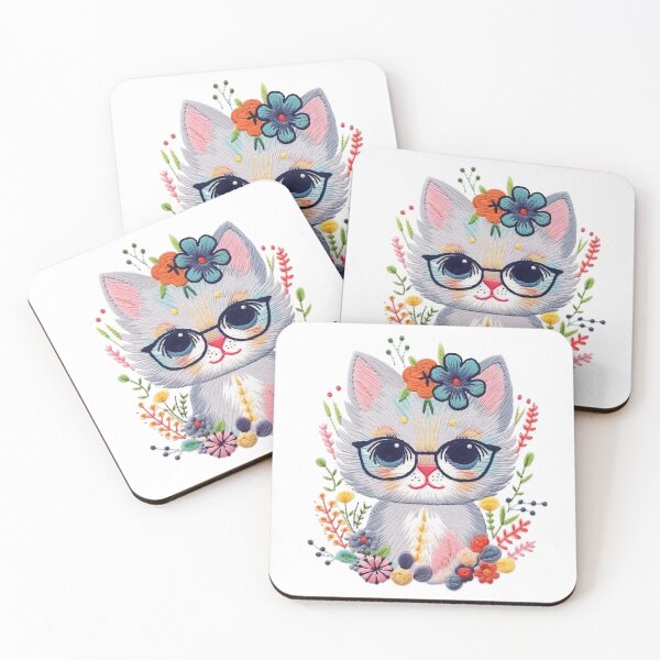 Item preview, Personalised Hand knitted Artwork of an Adorable Kitty Cat designed and sold by PaddyMcKhan.
