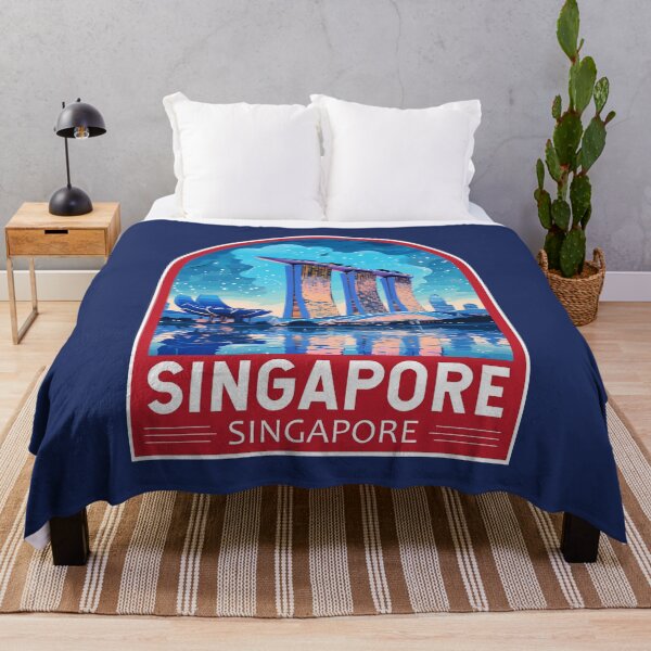 Item preview, Singapore Marina Bay Night Travel Art Emblem designed and sold by KrisSidDesigns.