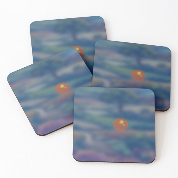 Item preview, Blurred Landscape: Orange Fantasy Bubble Floating in Bluish Nature Art designed and sold by masabo.