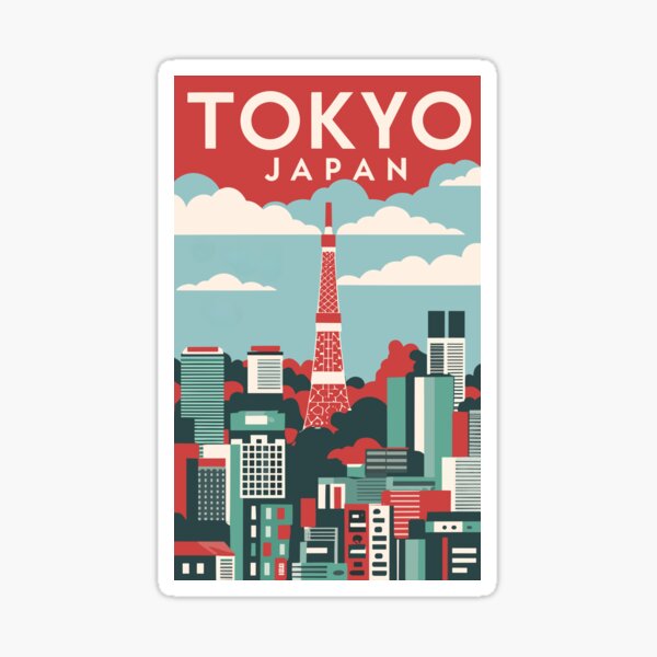 Item preview, A Vintage Travel Art of Tokyo - Japan  designed and sold by GoodOldVintage.