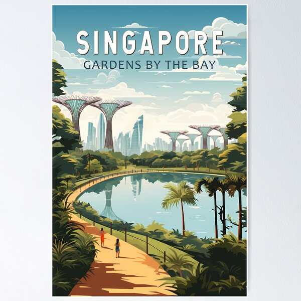 Item preview, Singapore Gardens By The Bay Travel Art Vintage designed and sold by KrisSidDesigns.