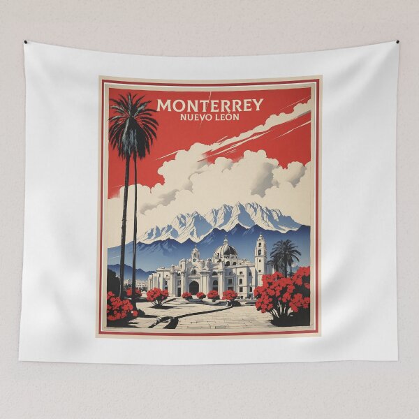 Artikelvorschau, Monterrey Nuevo Leon Mexiko Vintage Poster Tourismus entworfen und verkauft von TravelersGems.