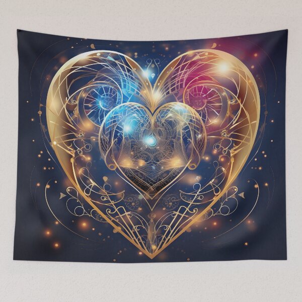 Item preview, spiritual cosmic heart love symbol print designed and sold by dcrc.