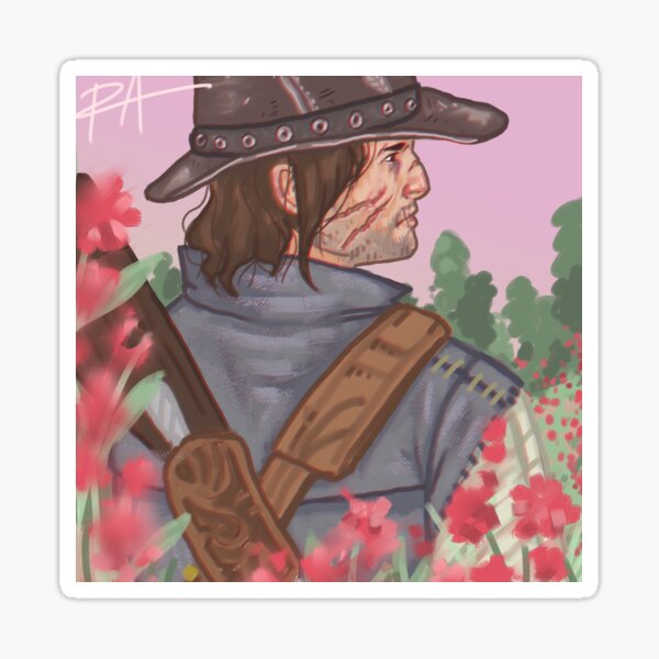 Vista previa del artículo con la obra «Floral John Marston», diseñado y vendido por LissuArt.