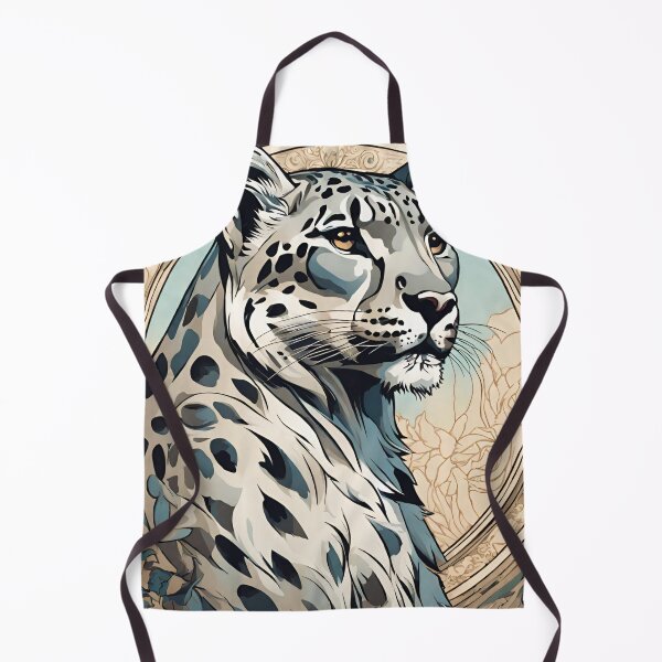 Item preview, Art Nouveau Snow Leopard designed and sold by LittleGoblinPrs.