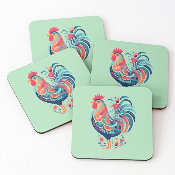Item preview, Easter Egger Rooster Polish Folk Art designed and sold by Pati-Design.