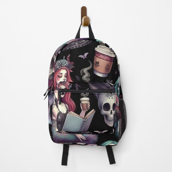 Item preview, Goth Mermaids Reading Books and Drinking Coffee designed and sold by DoggoTankDesign.