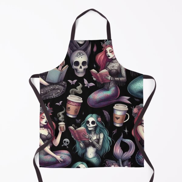 Item preview, Goth Mermaids Reading Books and Drinking Coffee designed and sold by DoggoTankDesign.