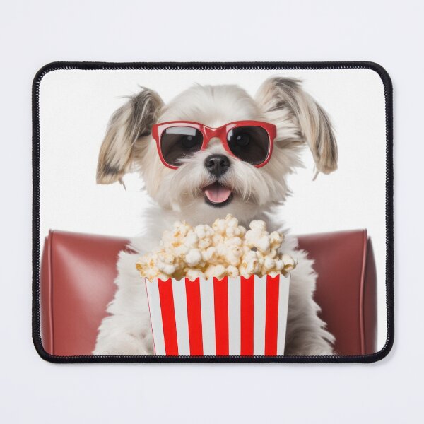 Item preview, Puppy With Sun Glasses Eat Pop Corn designed and sold by Suzana Djordjevic.