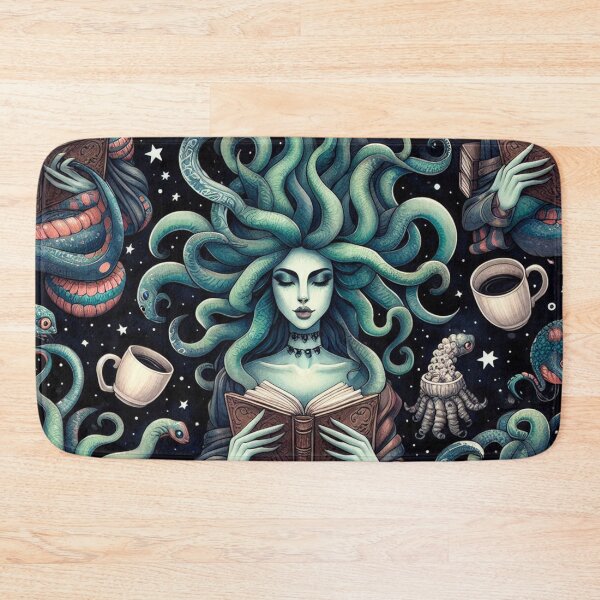 Item preview, Medusa Reading Books and Drinking Coffee designed and sold by DoggoTankDesign.
