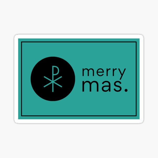 Retro Merry Christmas (Turquoise) Sticker