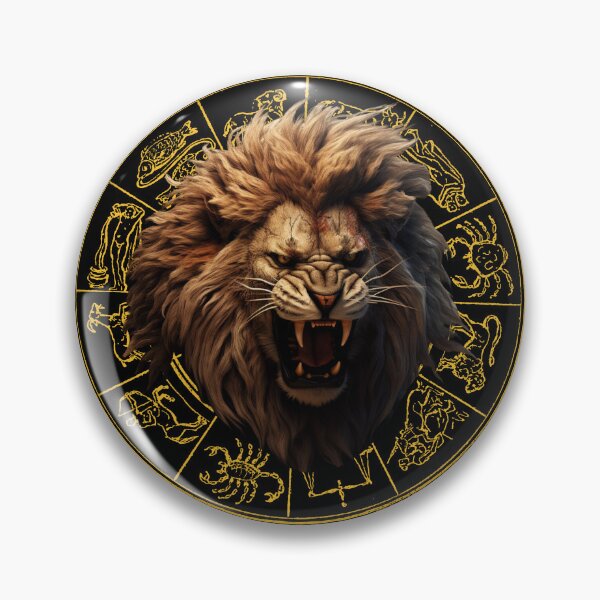 Item preview, Loe Zodiac Sign, A Fierce Angry Lion sign designed and sold by NatalieArtiste.