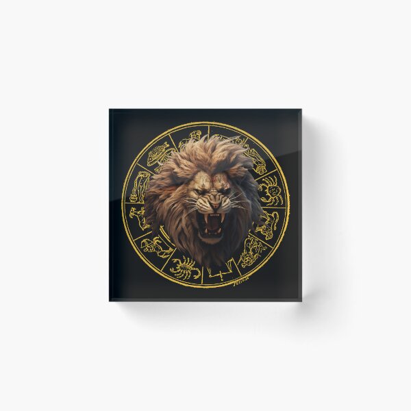 Item preview, Loe Zodiac Sign, A Fierce Angry Lion sign designed and sold by NatalieArtiste.