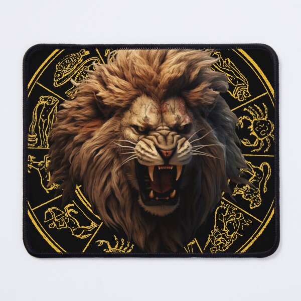 Item preview, Loe Zodiac Sign, A Fierce Angry Lion sign designed and sold by NatalieArtiste.