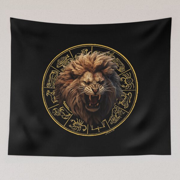 Item preview, Loe Zodiac Sign, A Fierce Angry Lion sign designed and sold by NatalieArtiste.