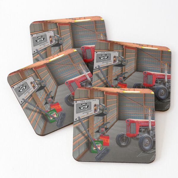 Item preview, red tractor in barn designed and sold by Millysuewood.