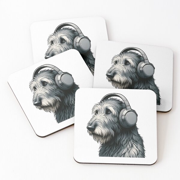 Item preview, Dog with Headphones - Irish Wolfhound designed and sold by Truck Stop One.
