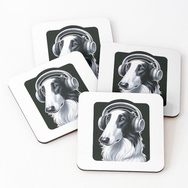Item preview, Dog with Headphones - borzoi  designed and sold by Truck Stop One.