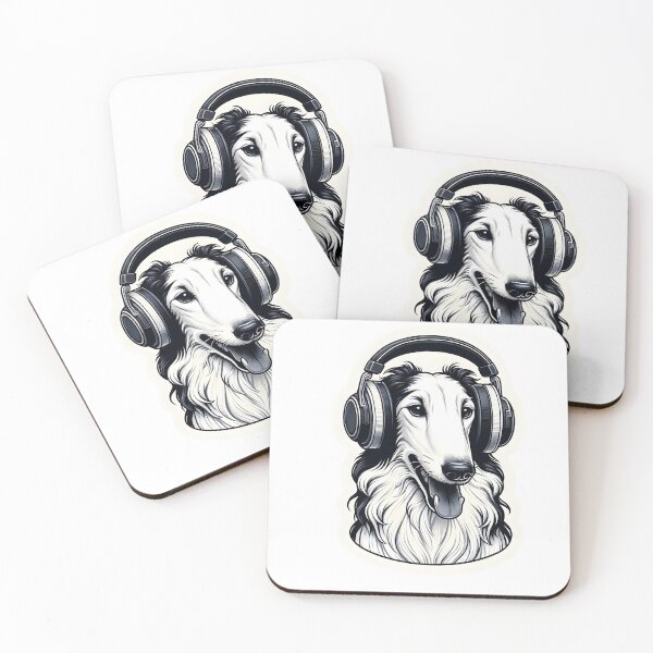 Item preview, Dog with Headphones - borzoi  designed and sold by Truck Stop One.