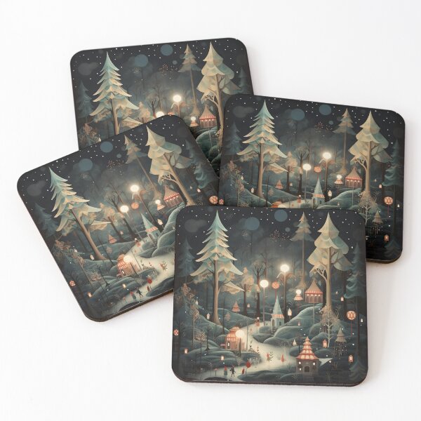 Item preview, Enchanting Christmas forest print designed and sold by dcrc.