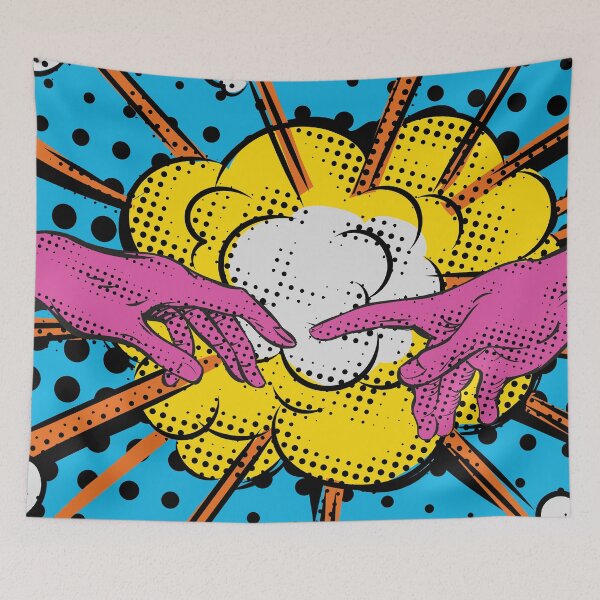 Item preview, VIntage retro comics boom explosion crash with touch hands of Adam by Miichelangelo designed and sold by Doomko.