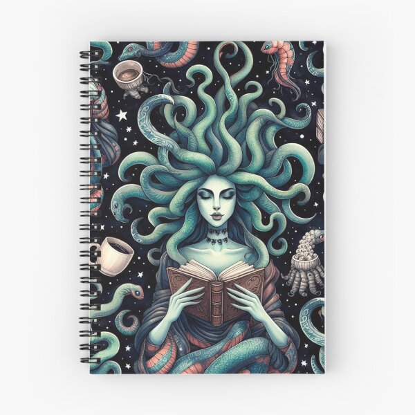 Item preview, Medusa Reading Books and Drinking Coffee designed and sold by DoggoTankDesign.