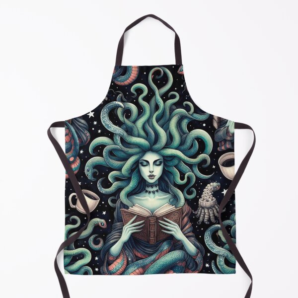 Item preview, Medusa Reading Books and Drinking Coffee designed and sold by DoggoTankDesign.