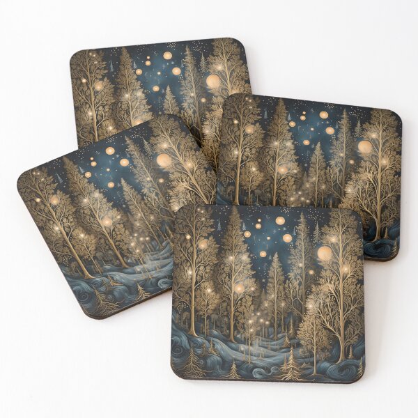 Item preview, Enchanting Christmas forest print designed and sold by dcrc.
