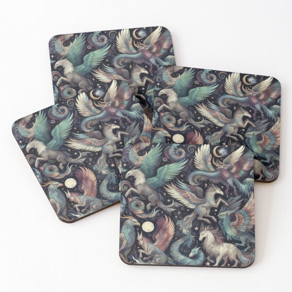 Item preview, Mythical Creatures Pattern designed and sold by DoggoTankDesign.
