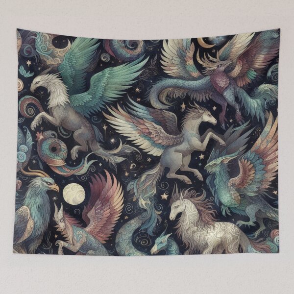 Item preview, Mythical Creatures Pattern designed and sold by DoggoTankDesign.