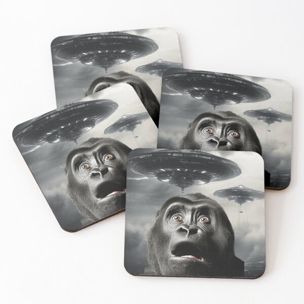 Item preview, Monkey Selfie with UFOs designed and sold by Master-Print.