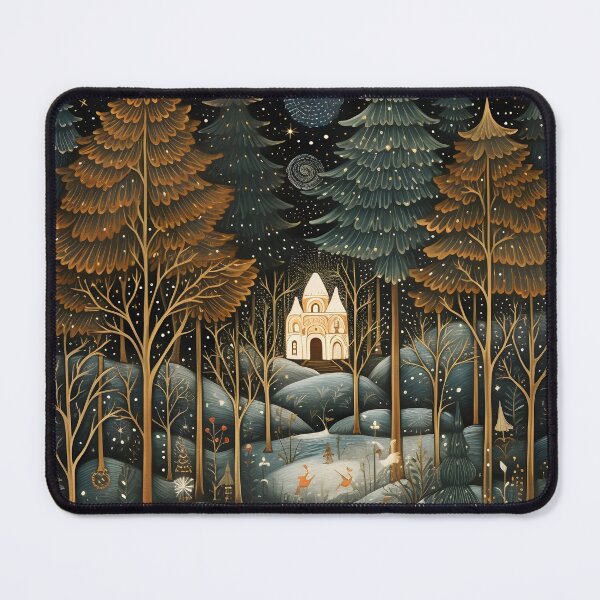 Item preview, enchanting christmas forest print designed and sold by dcrc.