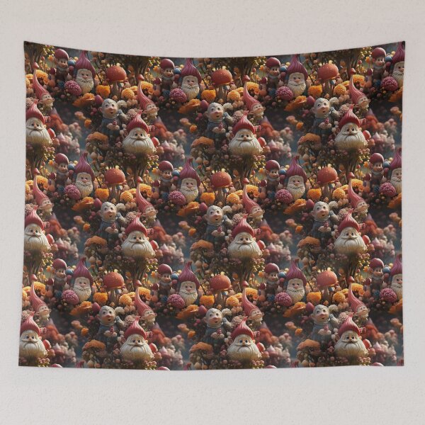 Item preview, Stunning Artwork Beautiful Unique Fantasy Garden Gnomes Pattern P131-2 designed and sold by MPCFICTION.