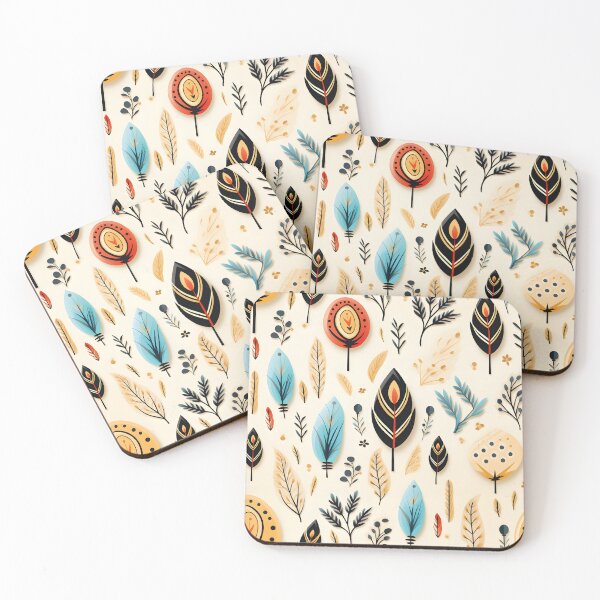 Item preview, Boho leaves pattern designed and sold by LuckyFamily.