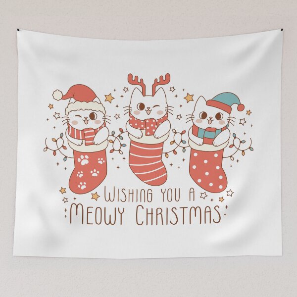 Item preview, Funny Cat Christmas design/ Meowy Christmas/ Christmas Cat sticker designed and sold by mbarts85.