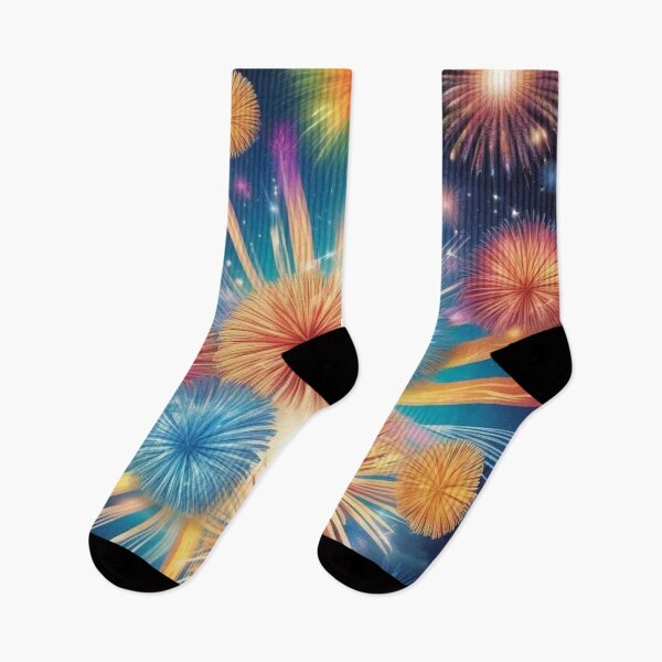 Item preview, Advent Christmas Happy New Year Eve commemorative graphic colorful firecrackers and fireworks in the sky designed and sold by JaroDesign2023.