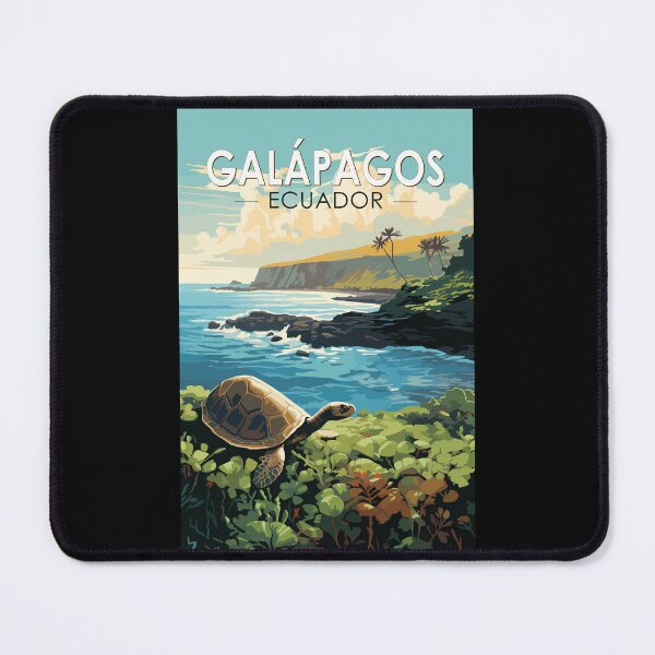 Artikelvorschau, Galapagos-Inseln Riesenschildkröte Reisekunst Vintage entworfen und verkauft von KrisSidDesigns.