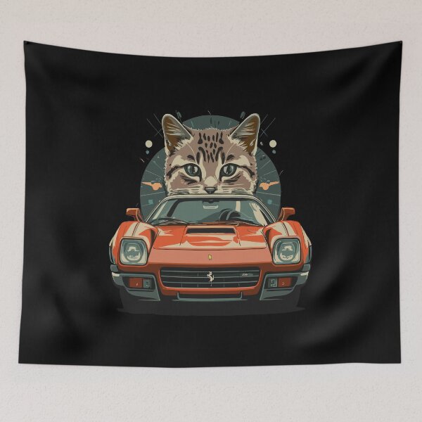 Item preview, Cat Driving A Ferrari designed and sold by Threadsway.