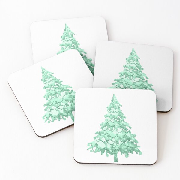 Item preview, Watercolor Christmas Tree covered in snow, light colors, delicate emerald. designed and sold by My-fake-places.